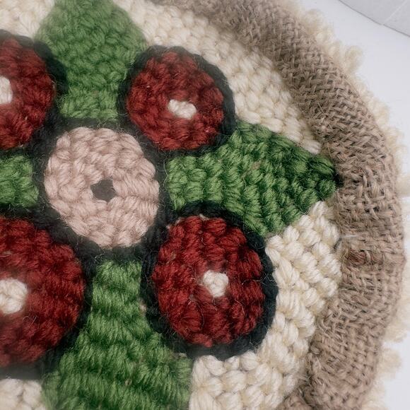 VTG Doll House Rug Handmade Hooked Circular 7” 1920's - 1930's 20s 30s - Picture 2 of 16